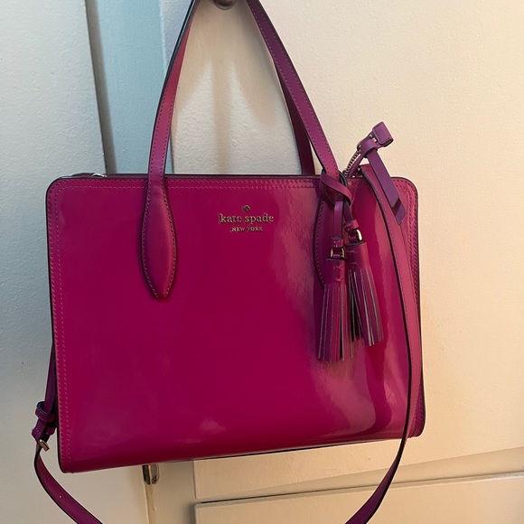 kate spade Handbags - Kate Spade Medium pink patent leather tote purse.
